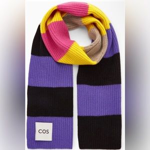 COS Striped Wool-Cashmere Scarf
